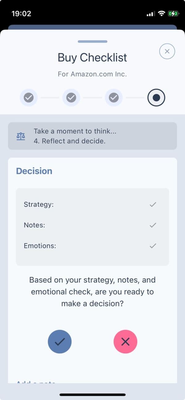 Ballast checklist screen
